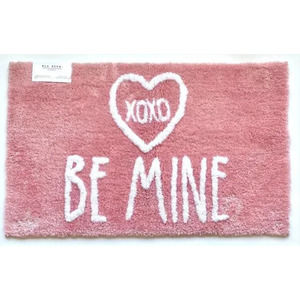 Rae Dunn Valentines BE MINE Plush Pink Bath Mat - NEW